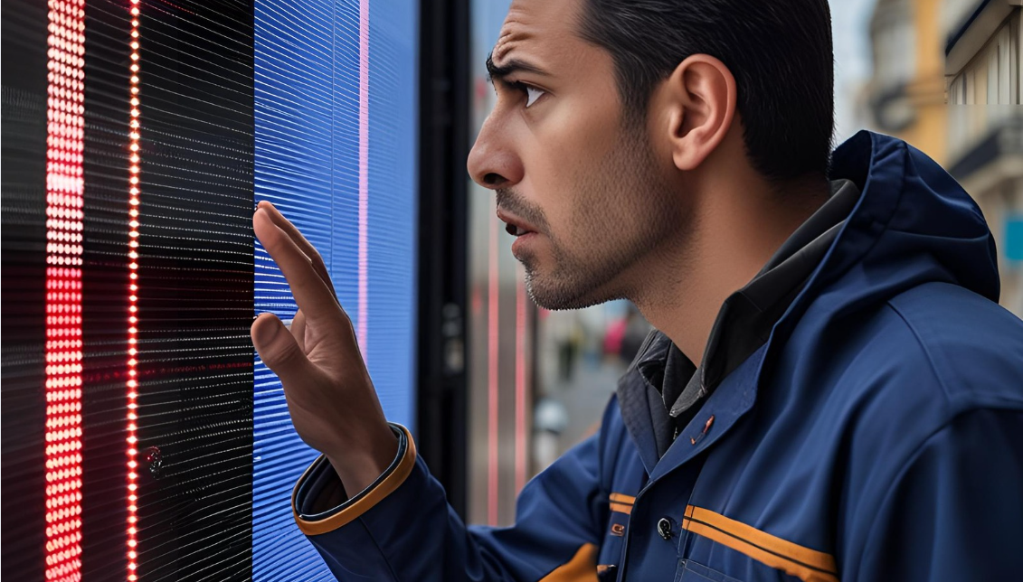 Técnico realiza servicio postventa en pantallas led que dan fallos